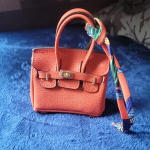 Orange Mini Purse Bag Charm